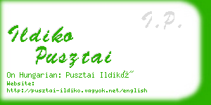 ildiko pusztai business card